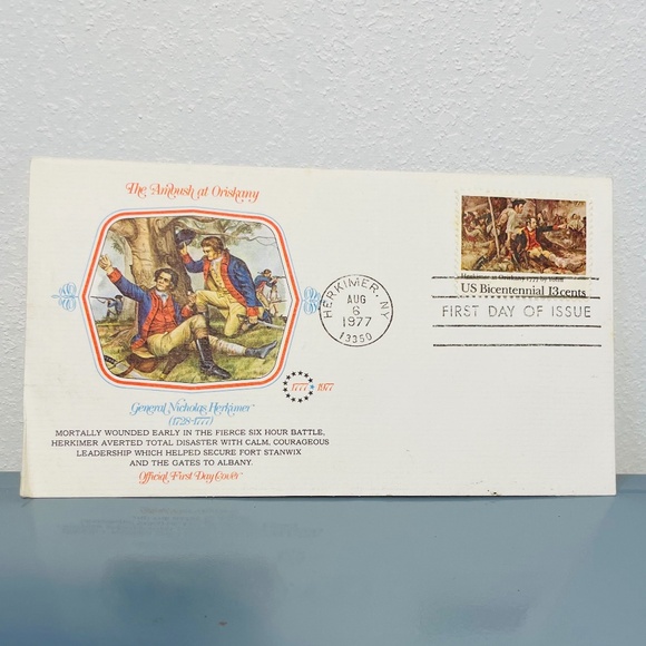 1722 Herkimer at Oriskany US Bicentennial Stamp Cachet Postmarked 1977 - Picture 1 of 3